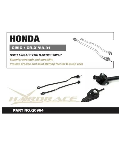 KIT TRINGLERIE BOITE DE VITESSE SWAP B-SERIES HONDA CIVIC EC,ED,EE,EF/ CRX EF - HARDRACE 