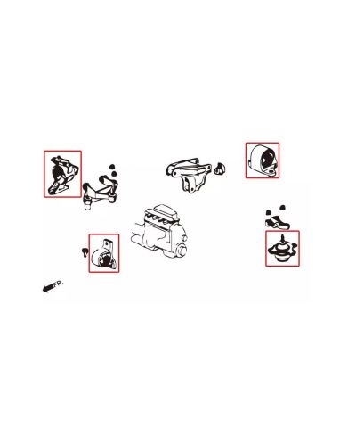 SET SUPPORTS MOTEUR RENFORCÉ HONDA CIVIC EM,ES,EP,EU - HARDRACE 
