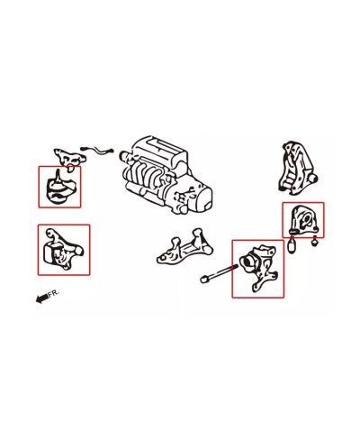 SET SUPPORTS MOTEUR RENFORCÉ HONDA CIVIC EM,ES,EP,EU / INTEGRA DC5 TYPE R/ RSX - HARDRACE 