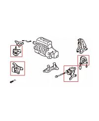 SET SUPPORTS MOTEUR RENFORCÉ HONDA CIVIC EM,ES,EP,EU / INTEGRA DC5 TYPE R/ RSX - HARDRACE 