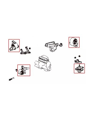 SET SUPPORTS MOTEUR RENFORCÉ HONDA CIVIC EM,ES,EP,EU - HARDRACE 