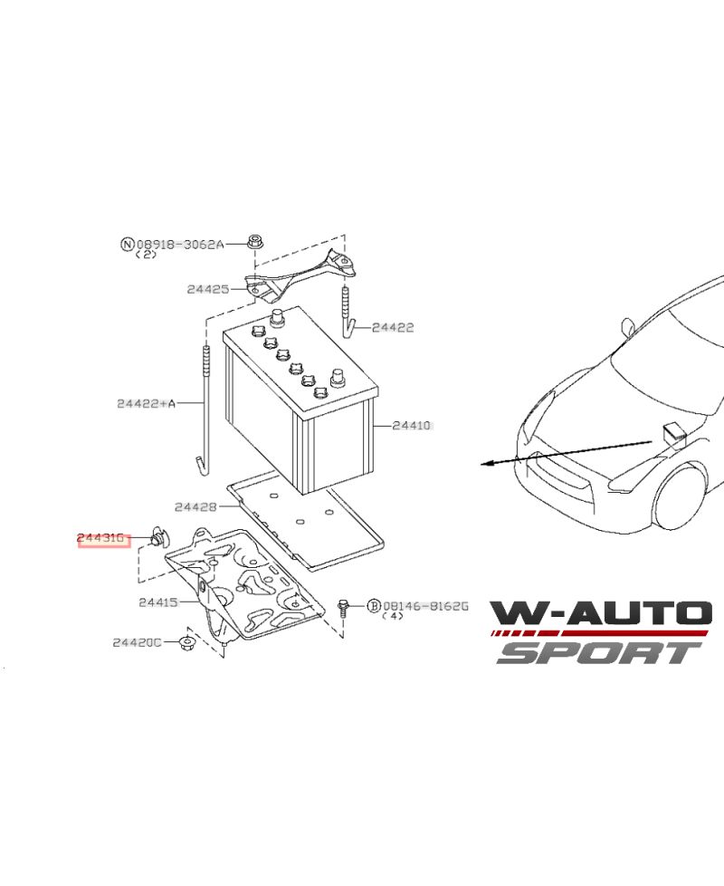 CLIPS BAC BATTERIE NISSAN