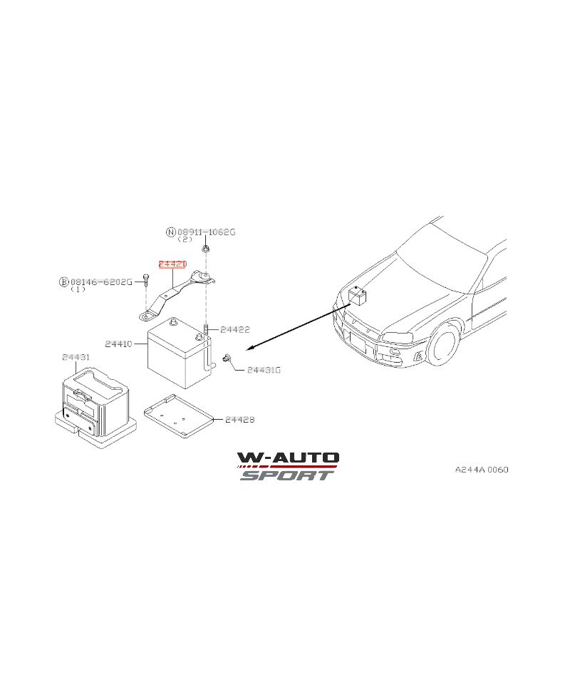 SUPPORT BATTERIE R34 NISSAN