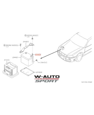 FIXATION BATTERIE R34 NISSAN