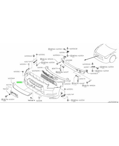 PARE-CHOC AVANT ORIGINE R35 GTR PH1 NISSAN