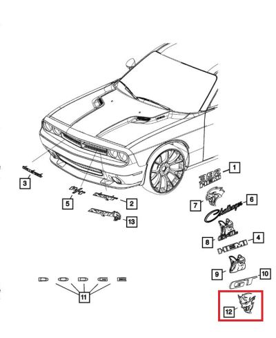 MONOGRAMME ROUGE DODGE CHALLENGER - MOPAR