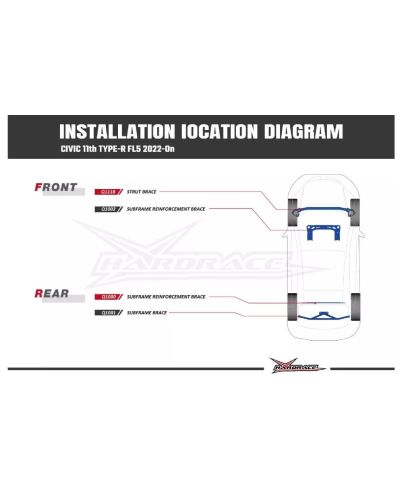 BARRE ANTI RAPPROCHEMENT AVANT HONDA CIVIC TYPE R (22+) - HARDRACE 