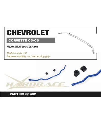 BARRE STABILISATRICE ARRIERE 25.4MM CHEVROLET CORVETTE C5/C6 - HARDRACE 