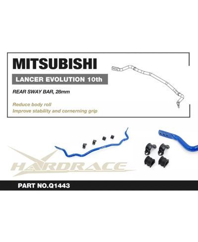 BARRE STABILISATRICE AVANT 28MM MITSUBISHI LANCER EVO X - HARDRACE 