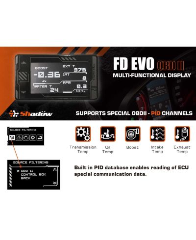 ECRAN OBDII MULTIFONCTION FD EVO - SHADOW 