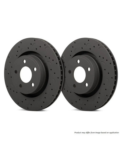 SET 2 DISQUES AVANT VENTILES PERCES ET RAINURES 324MM NISSAN 350Z HAWK PERFORMANCE