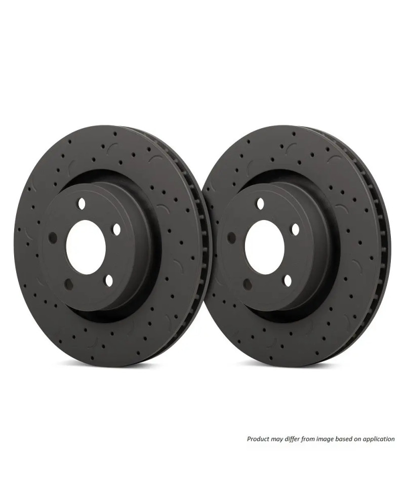 SET 2 DISQUES AVANT VENTILES PERCES ET RAINURES 324MM NISSAN 350Z HAWK PERFORMANCE