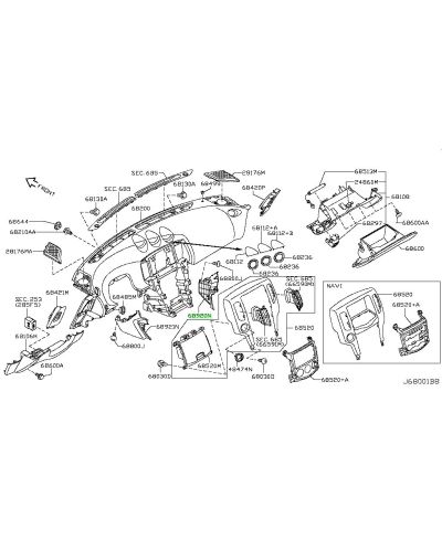 GARNITURE INFERIEUR DROITE CONSOLE CENTRALE 370Z NISMO ...PRIX OK?