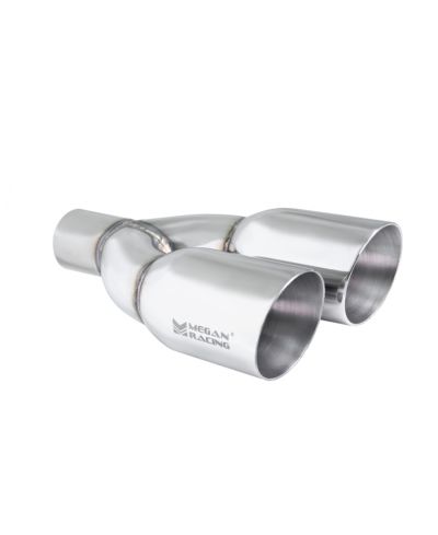 EMBOUTS ECHAPPEMENT DOUBLE INOX UNIVERSEL 3.5" - MEGAN RACING 