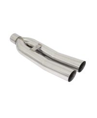 EMBOUTS D'ECHAPPEMENT DOUBLE UNIVERSEL "BLAST PIPE"3" INOX POLI - MEGAN RACING 