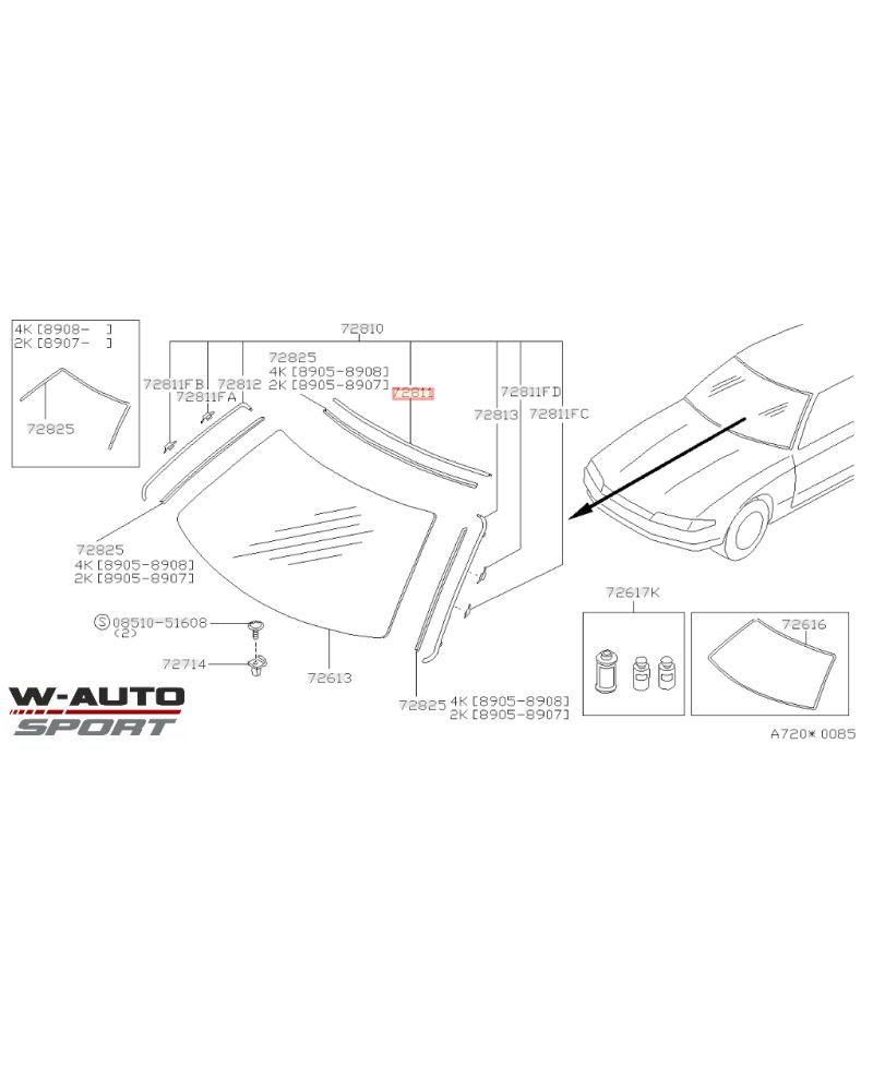 ENJOLIVEUR SUP2RIEURPAREBRISE SKYLINE R32 NISSAN