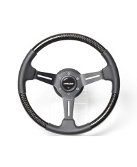 Volant GReddy "Real Carbon" Tulipe (47 mm), Carbone, Branches Noires - 340 mm