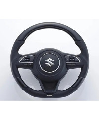 Volant GReddy Carbone Noir avec Coutures Rouges pour Suzuki Swift Sport ZC33S