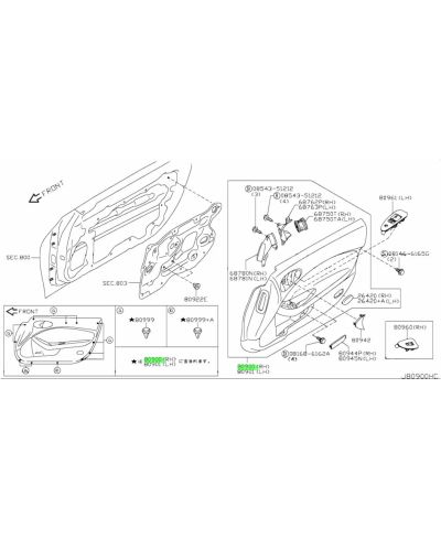 GARNITURE PORTIERE AVANT DROITE 370Z NISMO NISSAN....PRIX OK ?