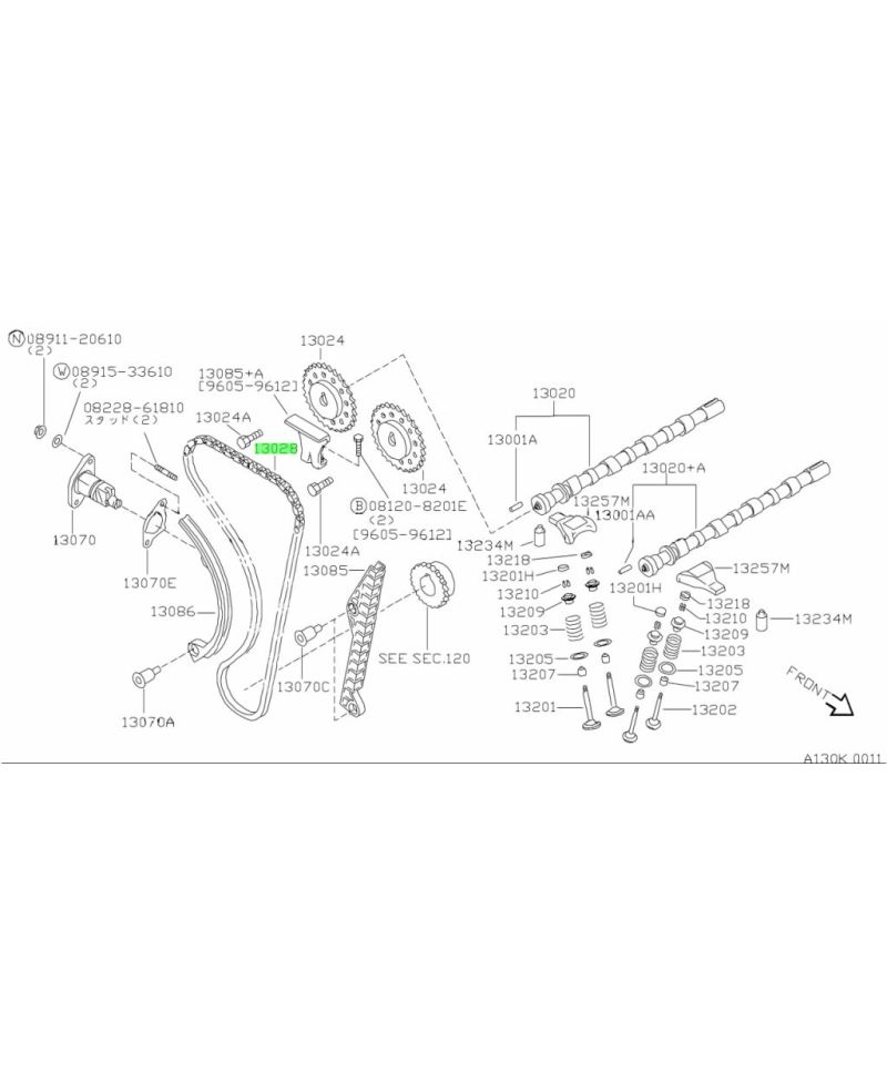 CHAINE DE DISTRIBUTION SR20DET NISSAN 