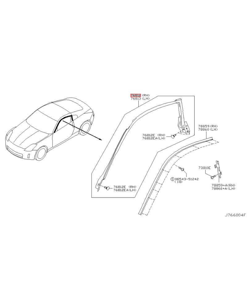 JOINT DE PORTE DROIT 350Z NISSAN 
