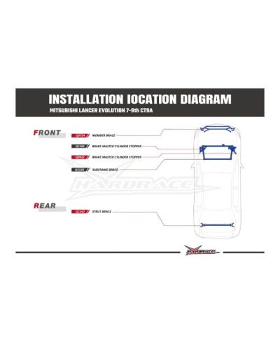 RENFORT AVANT BERCEAU MITSUBISHI LANCER EVO VII-IX - HARDRACE 