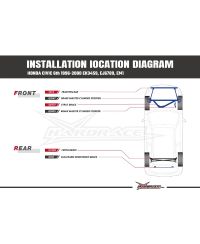 BARRE DE RENFORT CROSS BRACE ARRIERE HONDA CIVIC (96-98) - HARDRACE