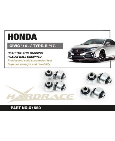SET SILENT BLOCS DE TIRANTS DE CHASSE ARRIERE HONDA CIVIC (16+), TYPE R (17+) - HARDRACE 