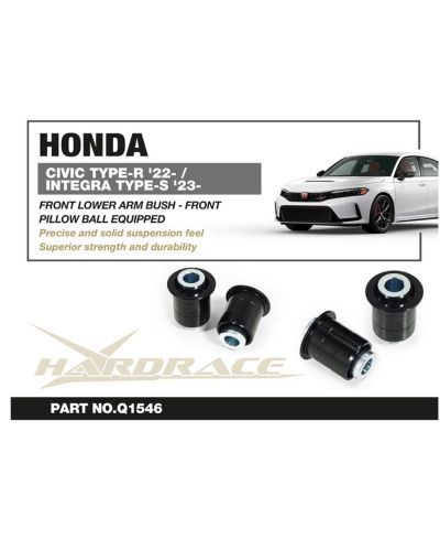 SET SILENT BLOCS DE BRAS AVANT INFERIEUR HONDA CIVIC TYPE R (22+), INTEGRA TYPE S (23+) - HARDRACE