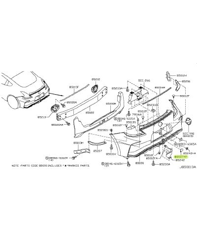 CACHE CROCHET REMORQUAGE PARE CHOC ARRIERE 370Z NISSAN