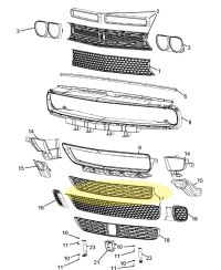 GRILLE INFERIEURE DODGE CHALLENGER MOPAR