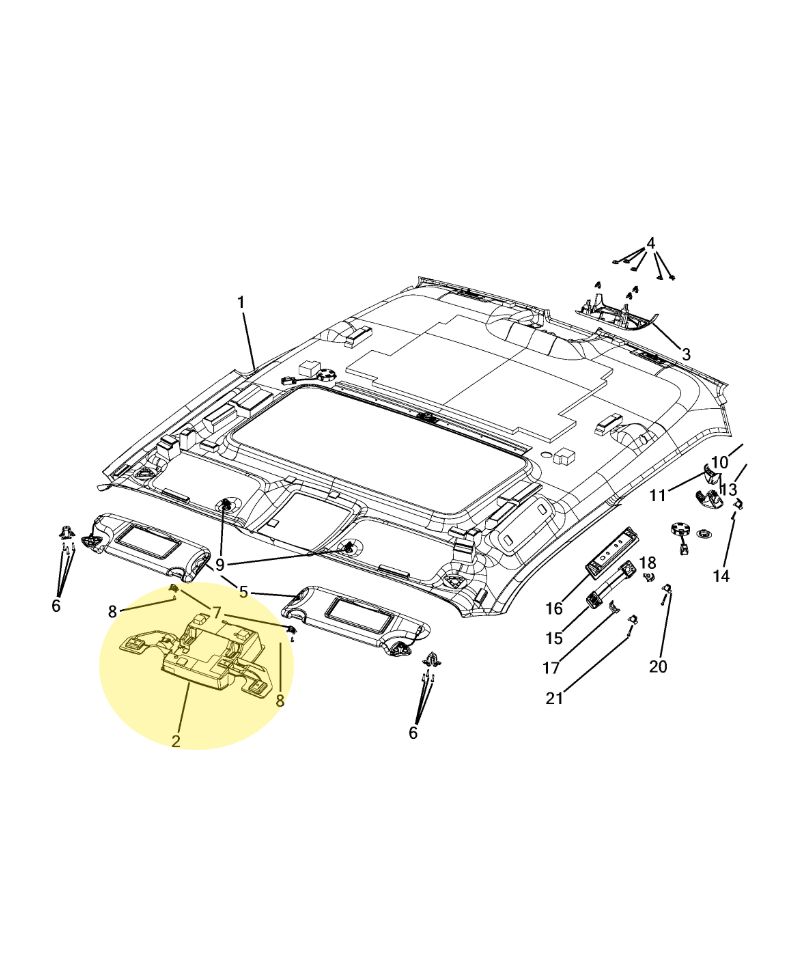 SUPPORT CONSOLE PAVILLON DODGE CHALLENGER 2008 - 2023 MOPAR