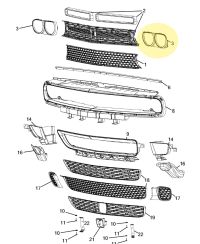 ENJOLIVEUR DE PHARE GAUCHE DODGE CHALLENGER MOPAR