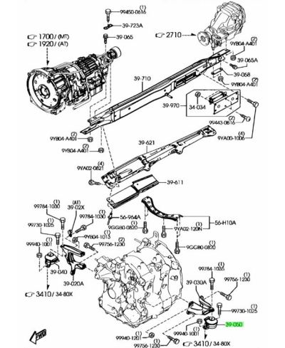 SUPPORT MOTEUR GAUCHE RX8 MAZDA