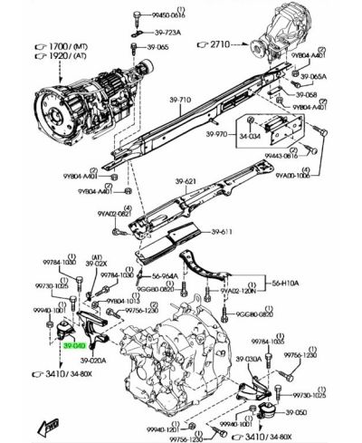 SUPPORT MOTEUR DROIT RX8 MAZDA