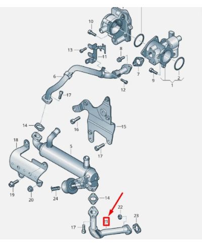 TUYAU EGR CRAFTER 2.5 TDI VOLKSWAGEN