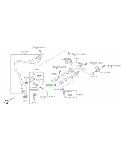 ENTRETOISE RAMPE INJECTION VQ35DE NISSAN