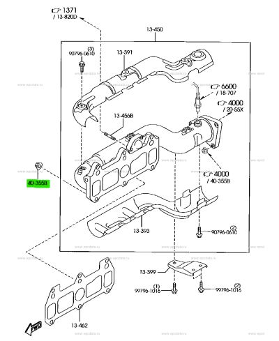 ECROU FREINE COLLECTEUR ECHAPPEMENT RX8 MAZDA
