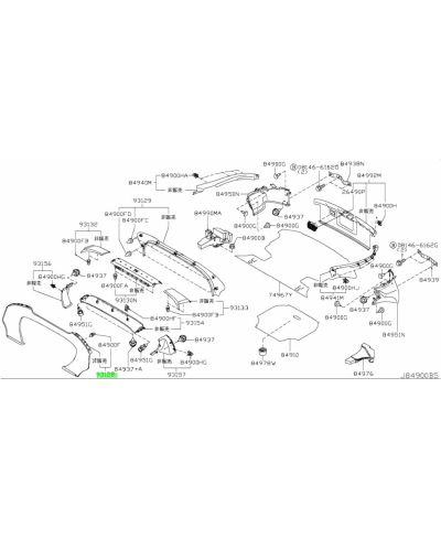 GARNITURE INTERIEURE ARRIERE 350Z NISSAN