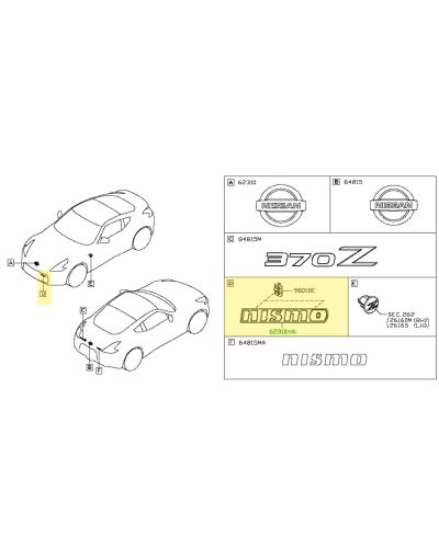 MONOGRAMME AVANT NISSAN 370Z NISMO
