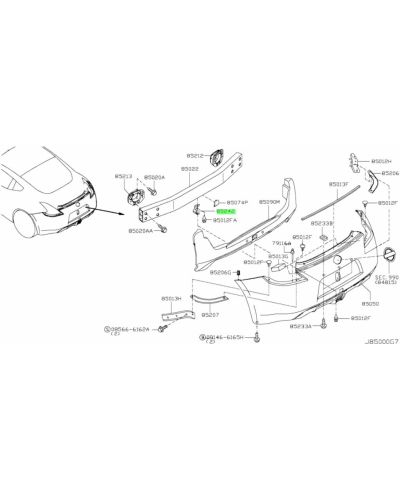 SUPPORT PARE CHOC ARRIERE 370Z NISSAN
