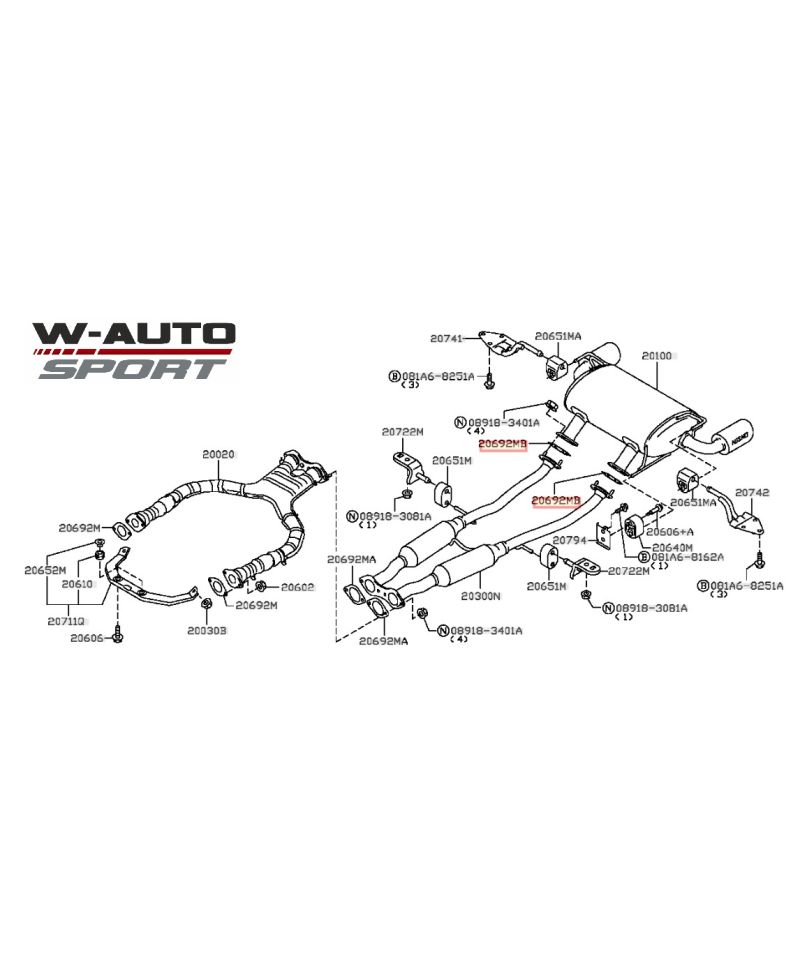 JOINT ECHAPPEMENT 2 TROUS 370Z Z34 NISSAN