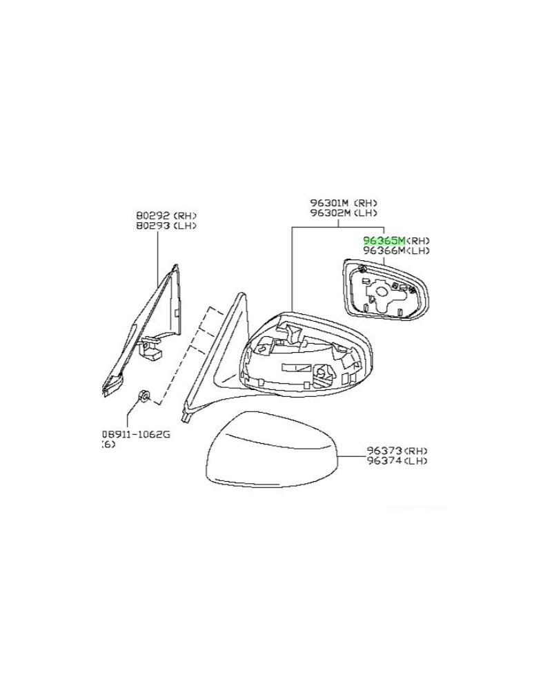 MIROIR RETROVISEUR DROIT 370Z NISSAN