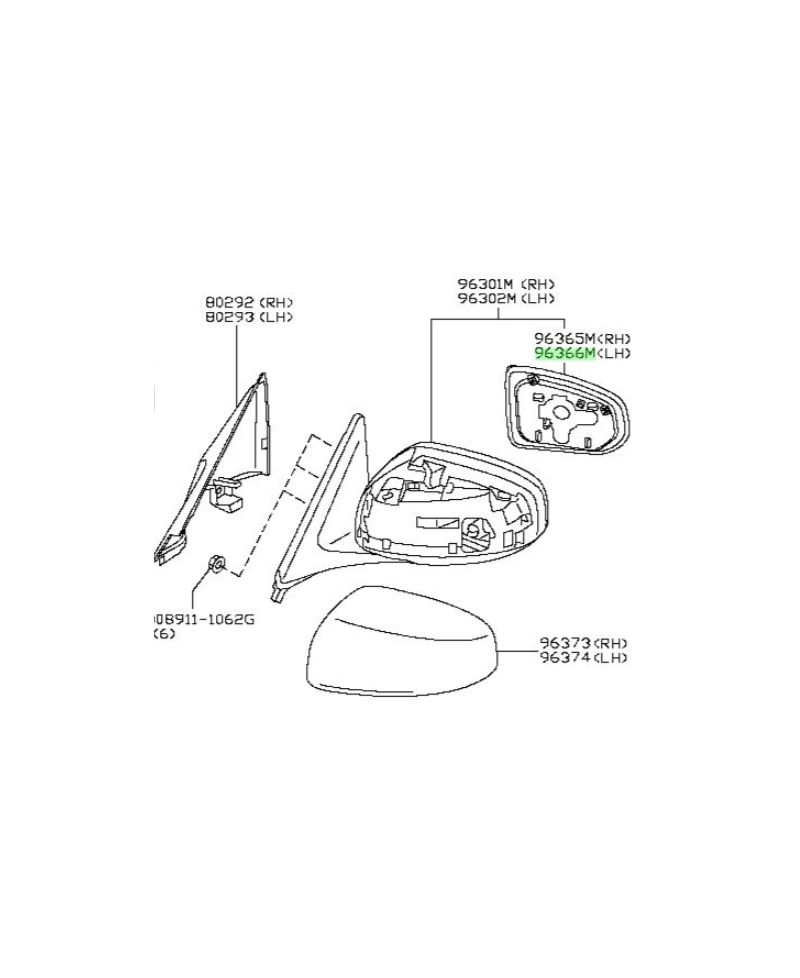 MIROIR RETROVISEUR GAUCHE 370Z NISSAN