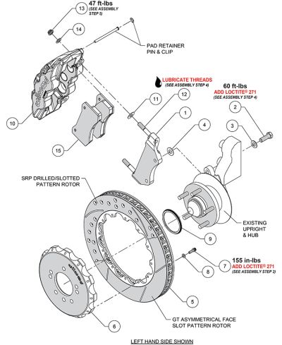 KIT GROS FREINS AVANT RAINURES AEROLITE 6 PISTONS (355MM) NISSAN R32 GTR (89-94), 300ZX - WILWOOD