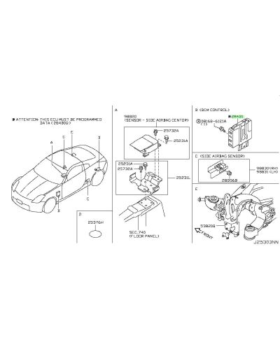BOITE FUSIBLES + MODULE ECU 350Z LHD NISSAN ...PRIX ?