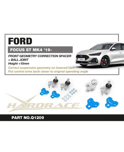 KIT ROTULES AVANT + CALES DE GEOMETRIE FORD FOCUS - HARDRACE