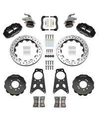 KIT GROS FREINS ARRIERE PERCES & RAINURES SUPERLITE 4 PISTONS (342MM) & FREIN A MAIN MC4 NISSAN 240SX (89-98) - WILWOOD