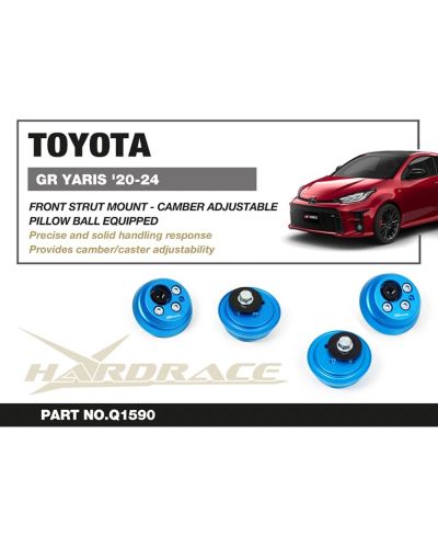 SET COUPELLES AMORTISSEURS AVANT/ PLAQUES CARROSSAGE TOYOTA YARIS GR - HARDRACE