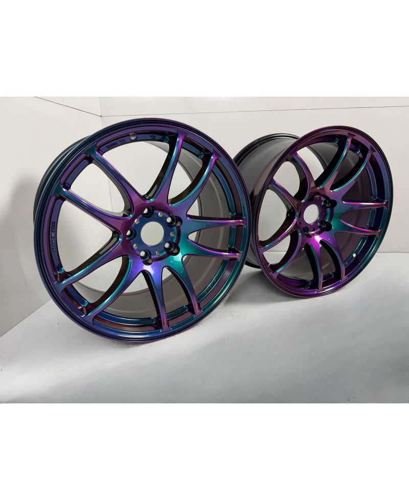 SET 2 JANTES EMOTION KIWAMI 18X9.5 ET38 5X114 ASTERISM BLACK ( ARK) - WORK WHEELS 